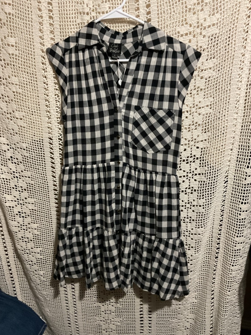 NWT Oak & Trellis checkered black and white dress Small